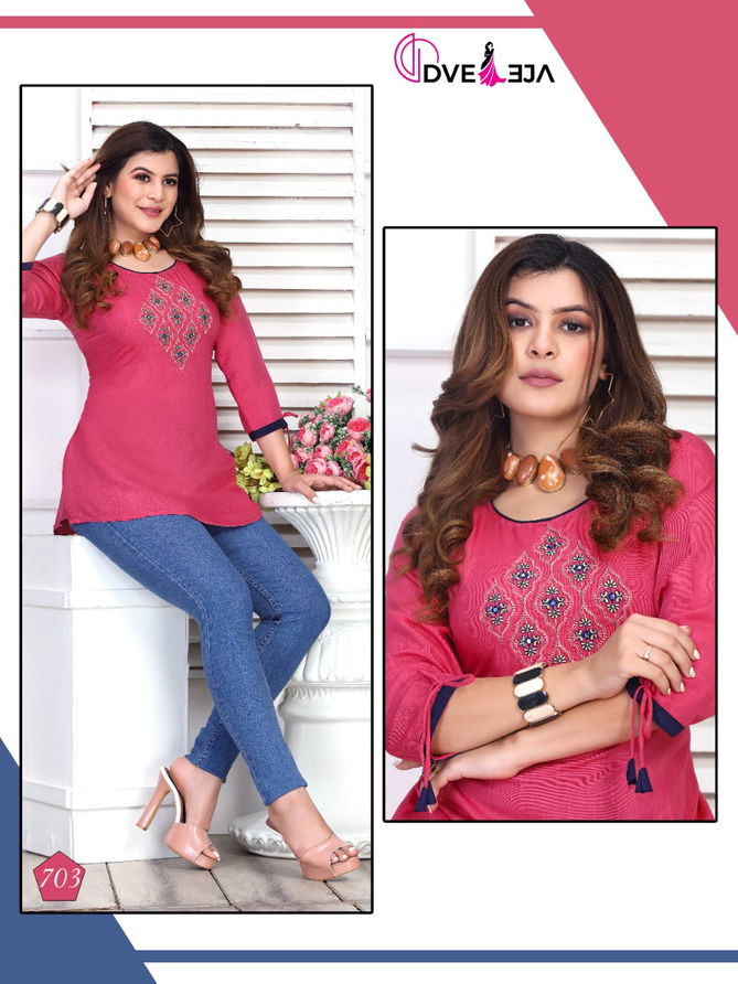 Dveeja Jennifer New Designer Fancy Ethnic Wear Rayon Top Collection